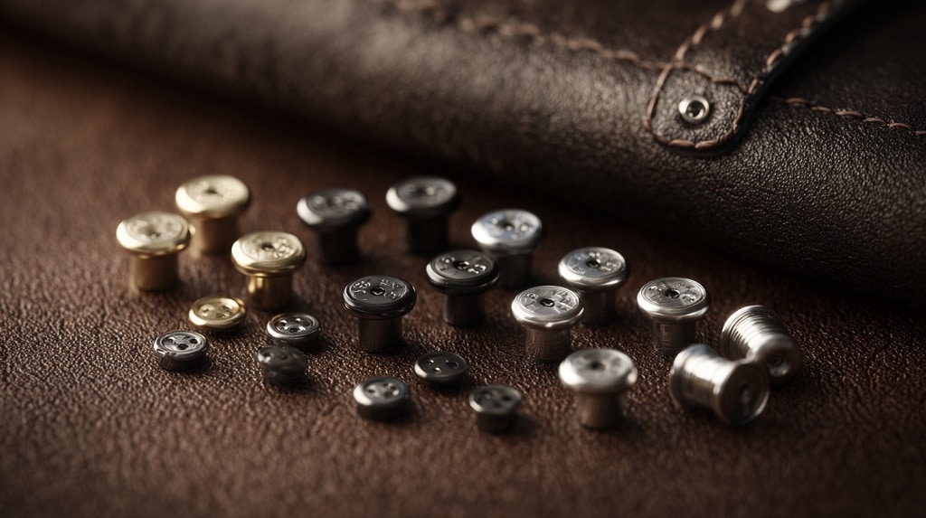 Nitne za kožu stoje pored kožnog predmeta