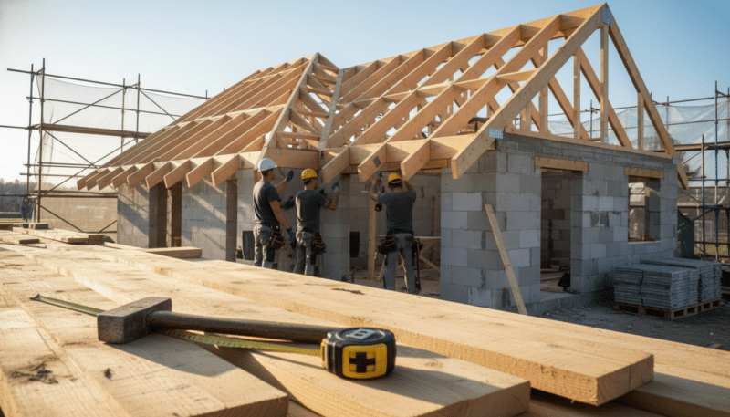 Izrada krova na dve vode: Cena i konstrukcija za kuću od 100 m2