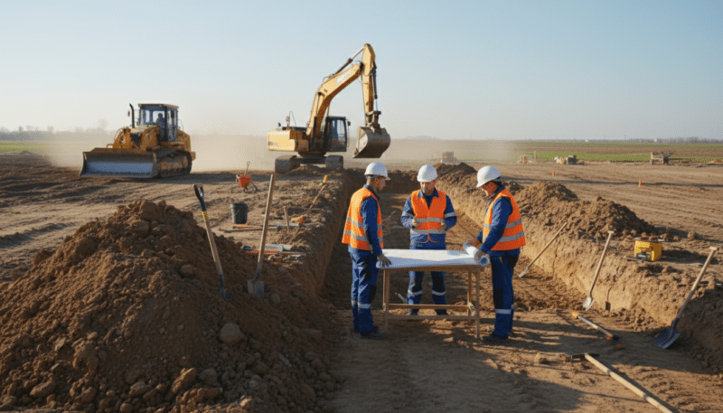 припрема земљишта за тракасти темељ припрема земљишта за тракасти темељ