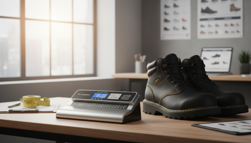 merenje veličine stopala za radnu obuću merenje veličine stopala za radnu obuću