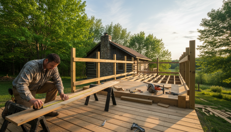 drvena terasa vikendica gradnja