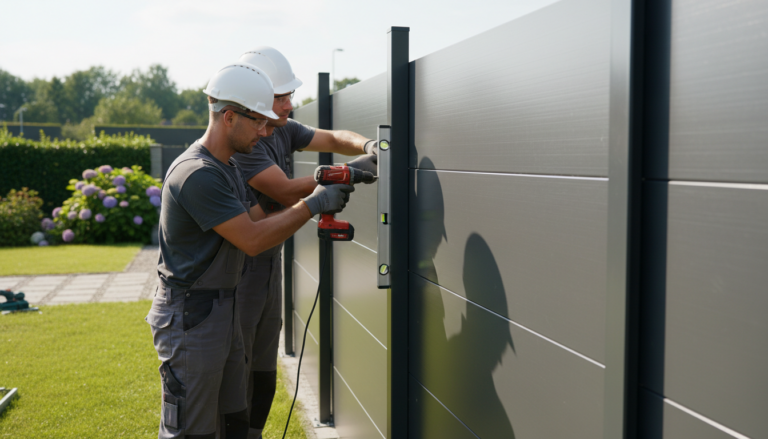 metalna ograda od panela montaža