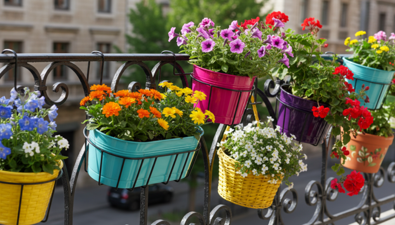 viseće saksije za ogradu balkon
